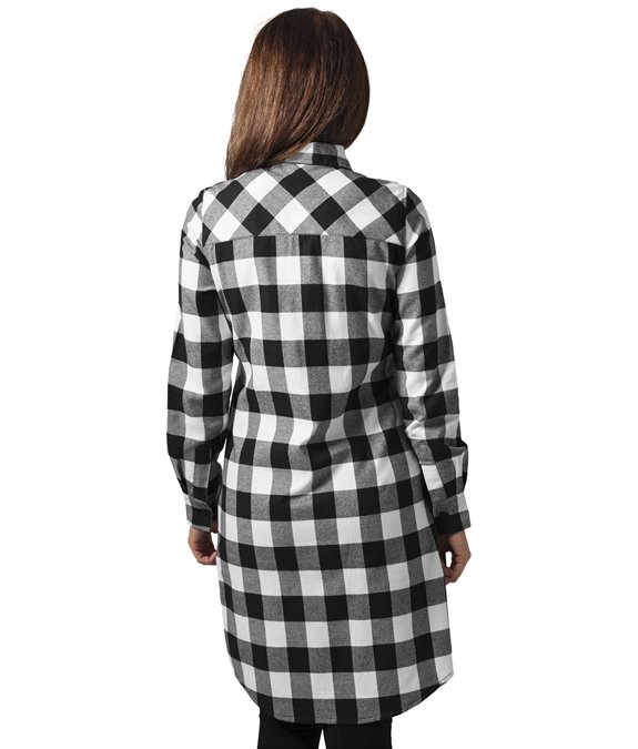 Ladies Checked Flanell Shirt White Black 1